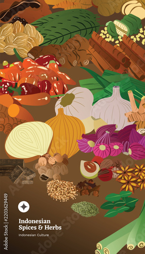 Spices culinary category design layout in flat design style