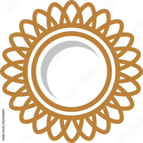 Gold Flower Pattern Ornament Logo Template. Vector EPS 10.