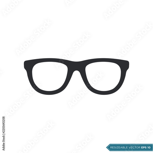 Eyeglasses Icon Vector Template Flat Illustration Design