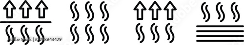 Heat Arrow icon with three upward arrows symbolizing rising temperature, thermal energy, warmth, and increasing heat levels
