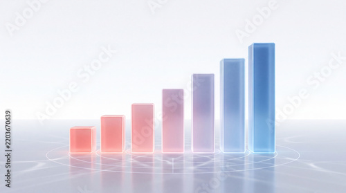 Colored three-dimensional histogram data growth schematic model