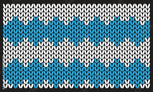 Blue knitted zigzag wave Fair Isle sweater vector pattern background for winter Christmas cozy wool textiles