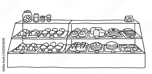 Plakat bakery showcase pastry display bread