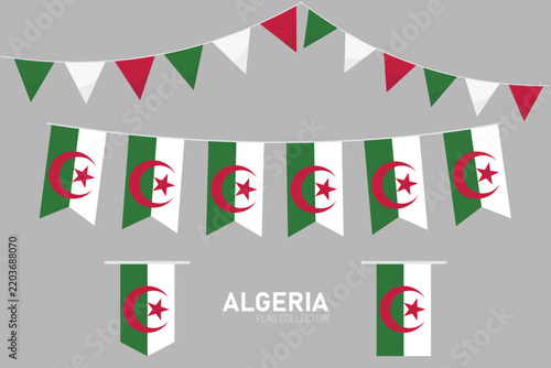 Algeria flag bunting banner and garland collection for national day decoration