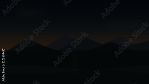Scenic mountain coast panorama nature illustration