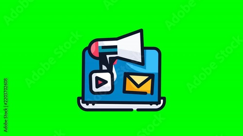 Megaphone Animation Bullhorn Icon for Digital Marketing and Advertising