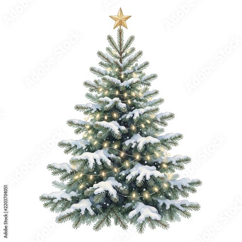 Snow Covered Christmas Tree Transparent Background