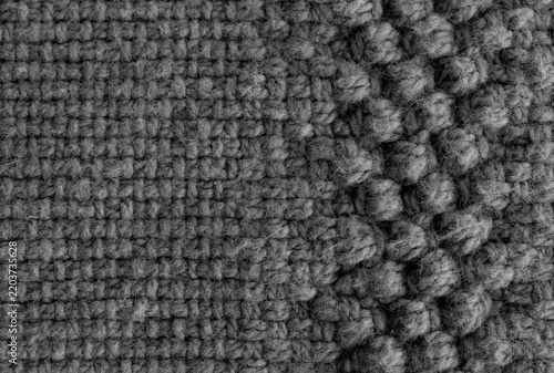 Grey linen fabric texture, macro cloth background