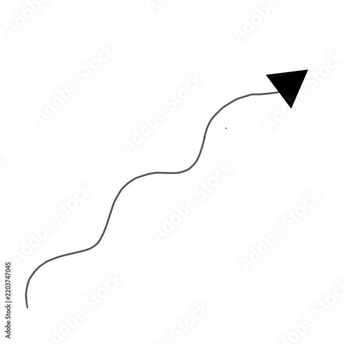 Hand Drawn Curved Arrow Line with Arrowhead