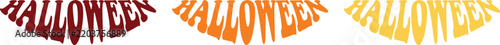 Halloween Typography Lettering in Red Orange and Yellow.