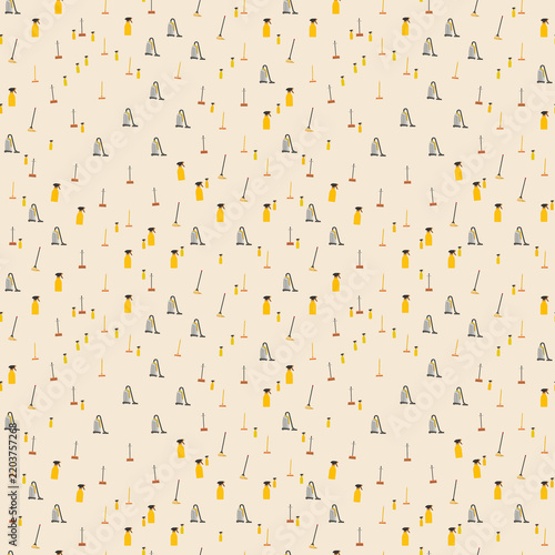 Seamless pattern of cleaning tools