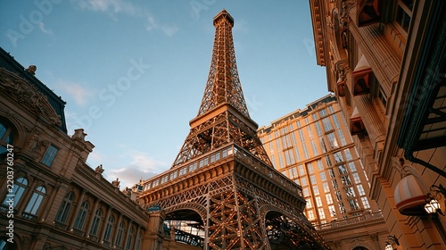 low angle view of eiffel tower replica in