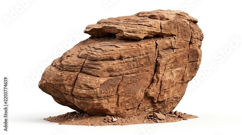 Close-up of Large Brown Rock with Textured Surface.