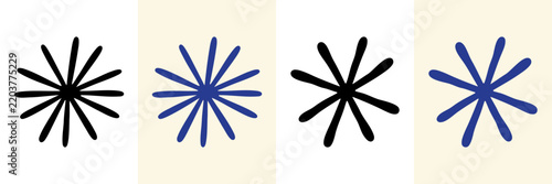 Star Shapes Hand Drawn Doodle Icon Set. Decorative Starburst And Asterisk Symbols Sketch Symbol Collection. Design Decoration And Graphic Elements. Isolated Vector Illustration