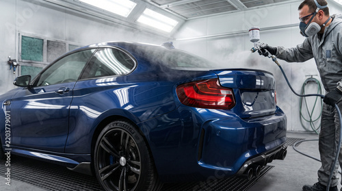 Professional Car Painting and Refinishing in Automotive Workshop