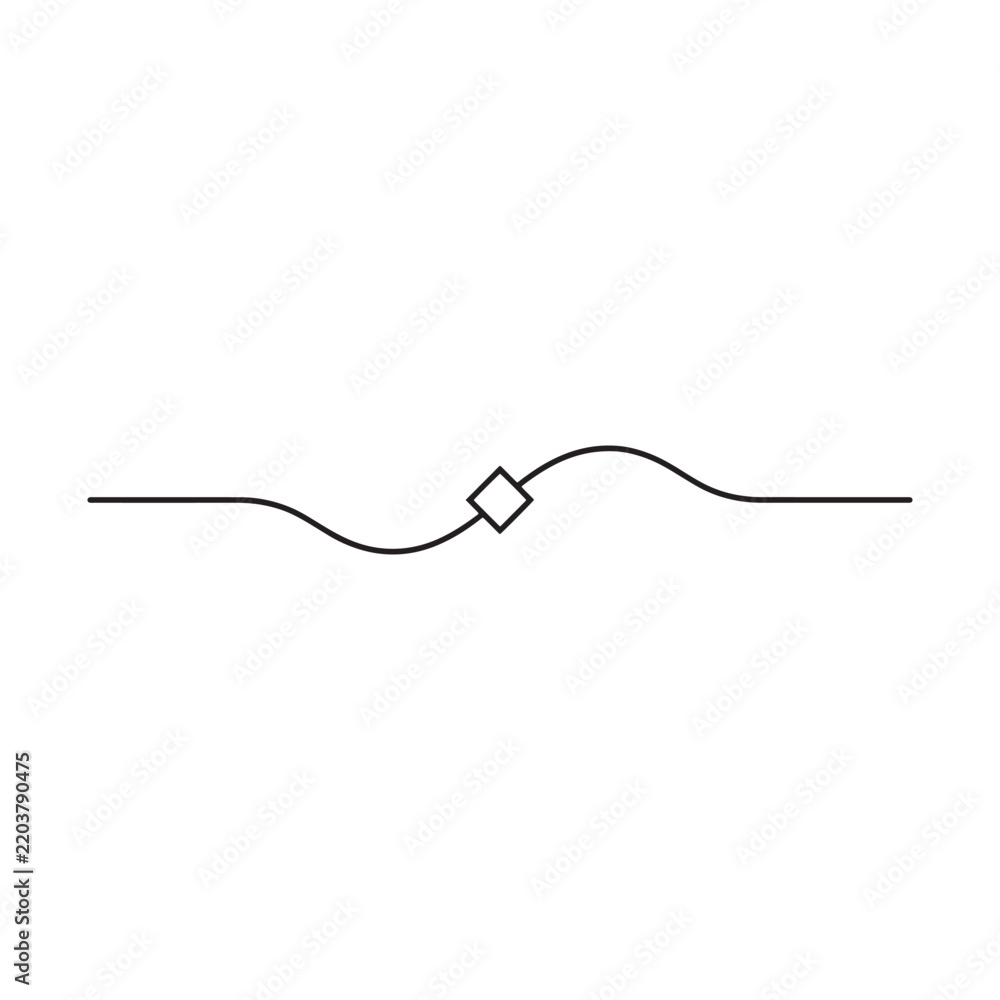 Obraz premium Minimalist monochrome divider with a symmetrical diamond shape and curved ornamental lines for editorial and web design layouts