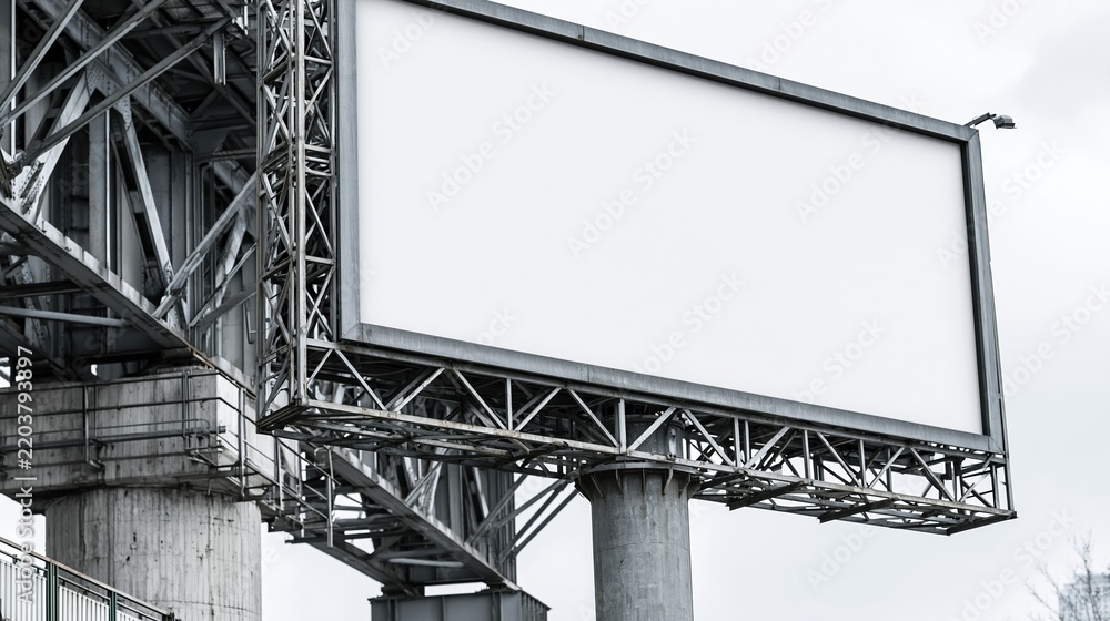 Obraz premium Large blank billboard on metal support structure