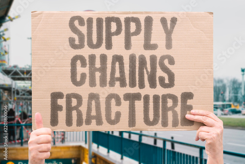 Quadro su tela "Supply chains fracture" Distribution networks struggle under pressure