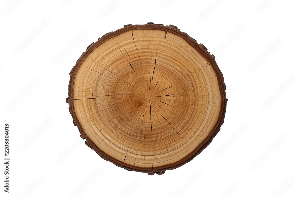 Fototapeta premium Detailed rustic circular log slice graphic element