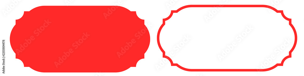Obraz premium Red Elongated Oval Frame Banner Set