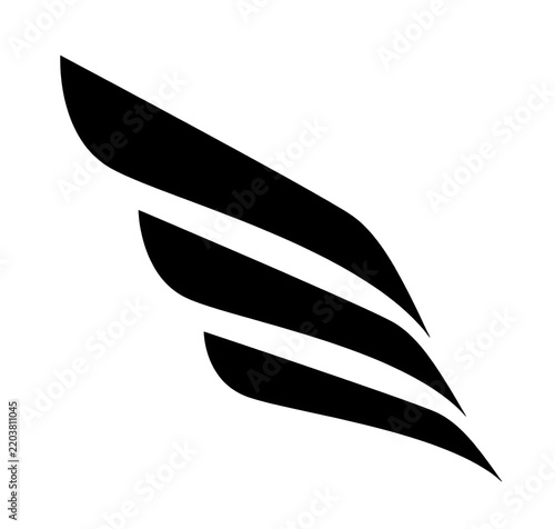 Black Abstract Curved Stripe Design