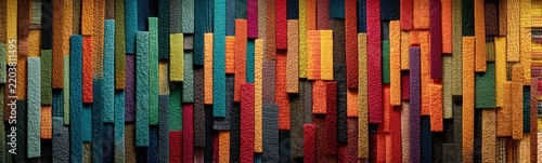 Abstract background colorful wall with a bunch of sticks