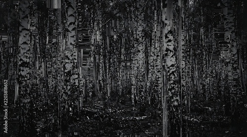 Dramatic black and white abstract texture resembling weathered wood or distressed metal