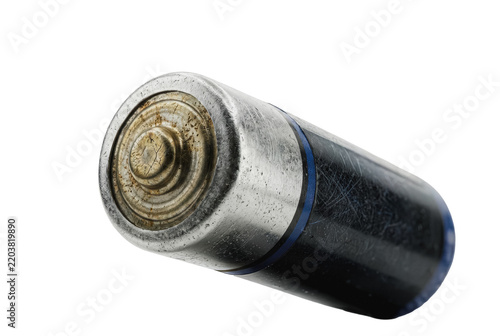 Old AA battery with corroded terminal