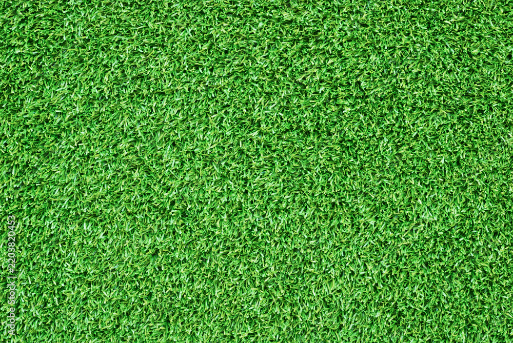 Obraz premium Lush green grass texture closeup. Dense fresh lawn surface, vibrant natural turf background for design.