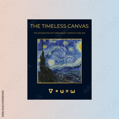 Obraz na plátně Vincent van Gogh Starry Night Poster Design with Elegant Geometric Frame