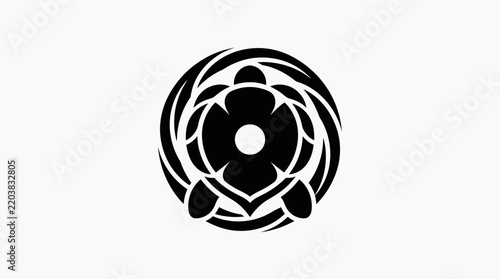 Minimalist Turtle Shell Emblem Design Vector Illustration for Modern Branding and Environmental Logo