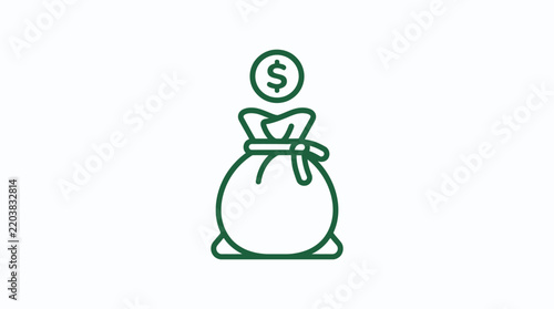 Professional Money Sack Vector Logo Design for Financial Business Investment Wealth and Banking Icon