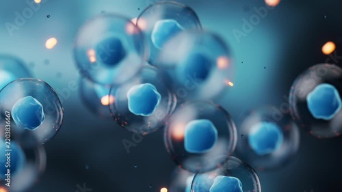 Transparent blue cells background, 3d rendering.