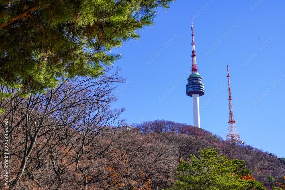 Obraz premium N Seoul Tower on Namsan mountain view
