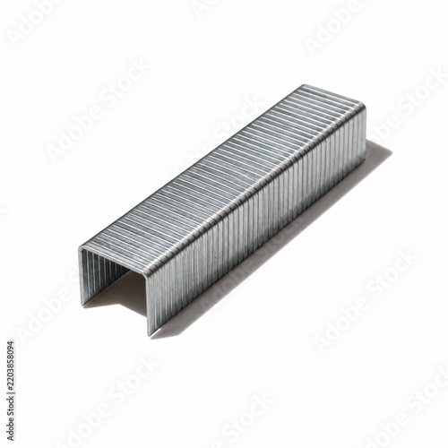 Metal Staple Strip on White Background