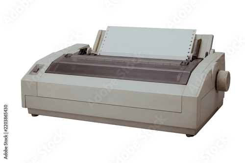 Dot matrix printer with continuous feed paper