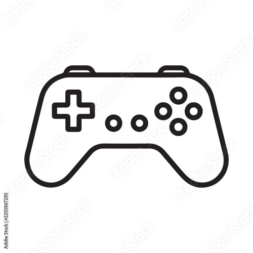 Video game controller vector icon line art for gaming, esport and technology concept