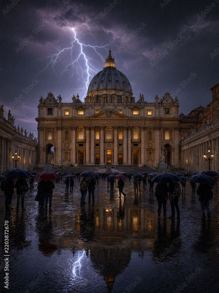 Fototapeta premium Dome of St. Peter's Basilica, Vatican City, Rome, Italy