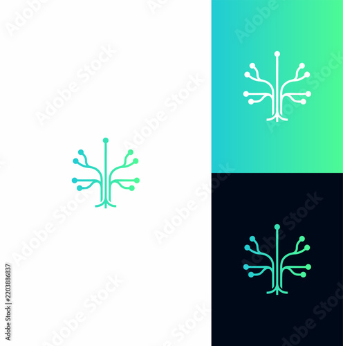 Digital Circuit Tree Innovation Icon Representing Advanced Sustainable Technology and Network Connectivity Solutions