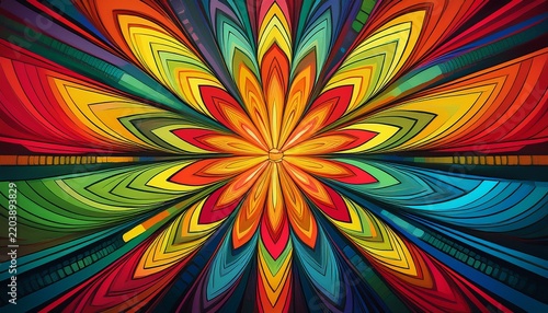 a vibrant reggae starburst pattern wallpaper featuring bold and dynamic colors perfect for adding a lively and energetic touch to any space