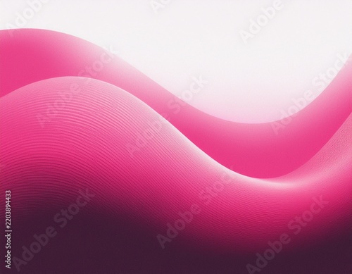pink illuminated wave on white grainy color gradient background noise texture effect copy space