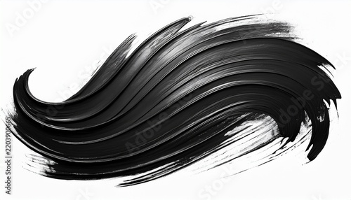 black curved grunge paint brush stroke