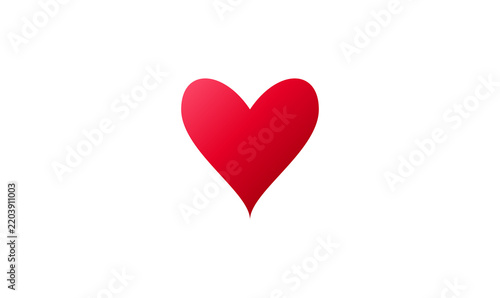 Red Heart Icon Valentine Day Love Symbol Romantic Vector Illustration