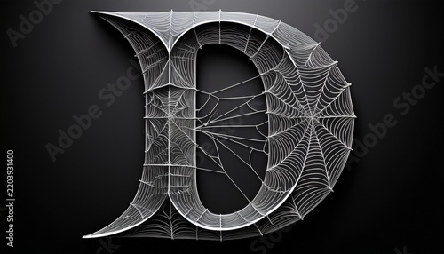 spider web style letter d