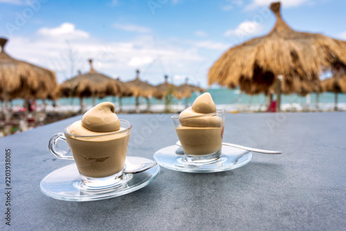 Two Coffee Cream Desserts At Beach Club 