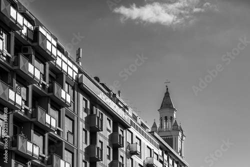 Modern Apartments And Sacred Heart Church Bell Tower Pescara