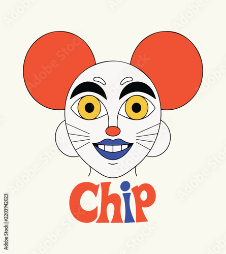 Funny Cartoon Chip Vector Illustration, Cute Computer Processor Character