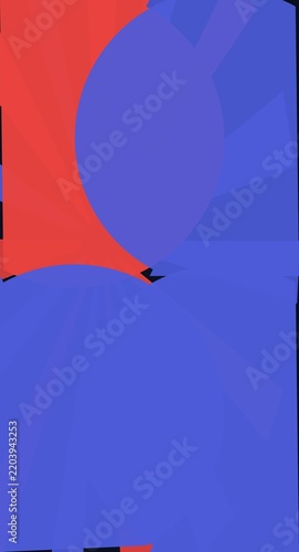 Abstract geometric art composition with vibrant blue and red color shapes