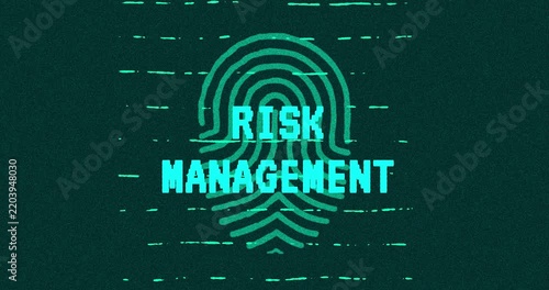 Risk Management - technology cybersecurity concept Minimalist Glitch Effect