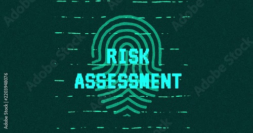 Risk Assessment - technology cybersecurity concept Minimalist Glitch Effect